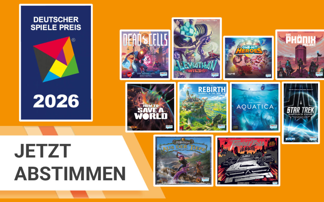 Jetzt abstimmen: Unsere Spiele beim Deutschen Spielepreis 2026